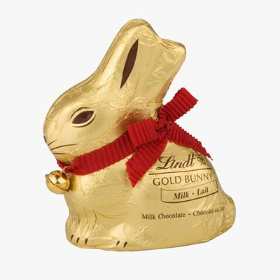 Пасхальный заяц из молочного шоколада Lindt GOLD BUNNY 50 г красный бант  (Из Финляндии)