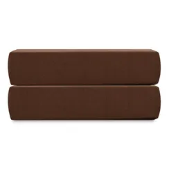 Простыня на резинке из перкаля шоколадного цвета из коллекции stripes, 180х200х30см