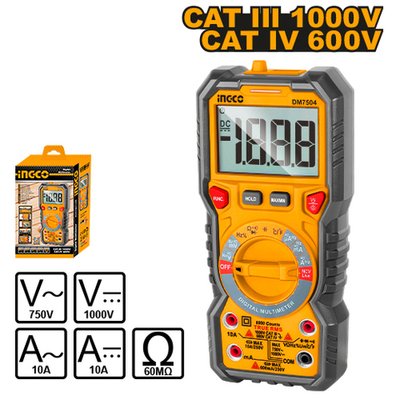 Мультиметр цифровой INGCO DM7504