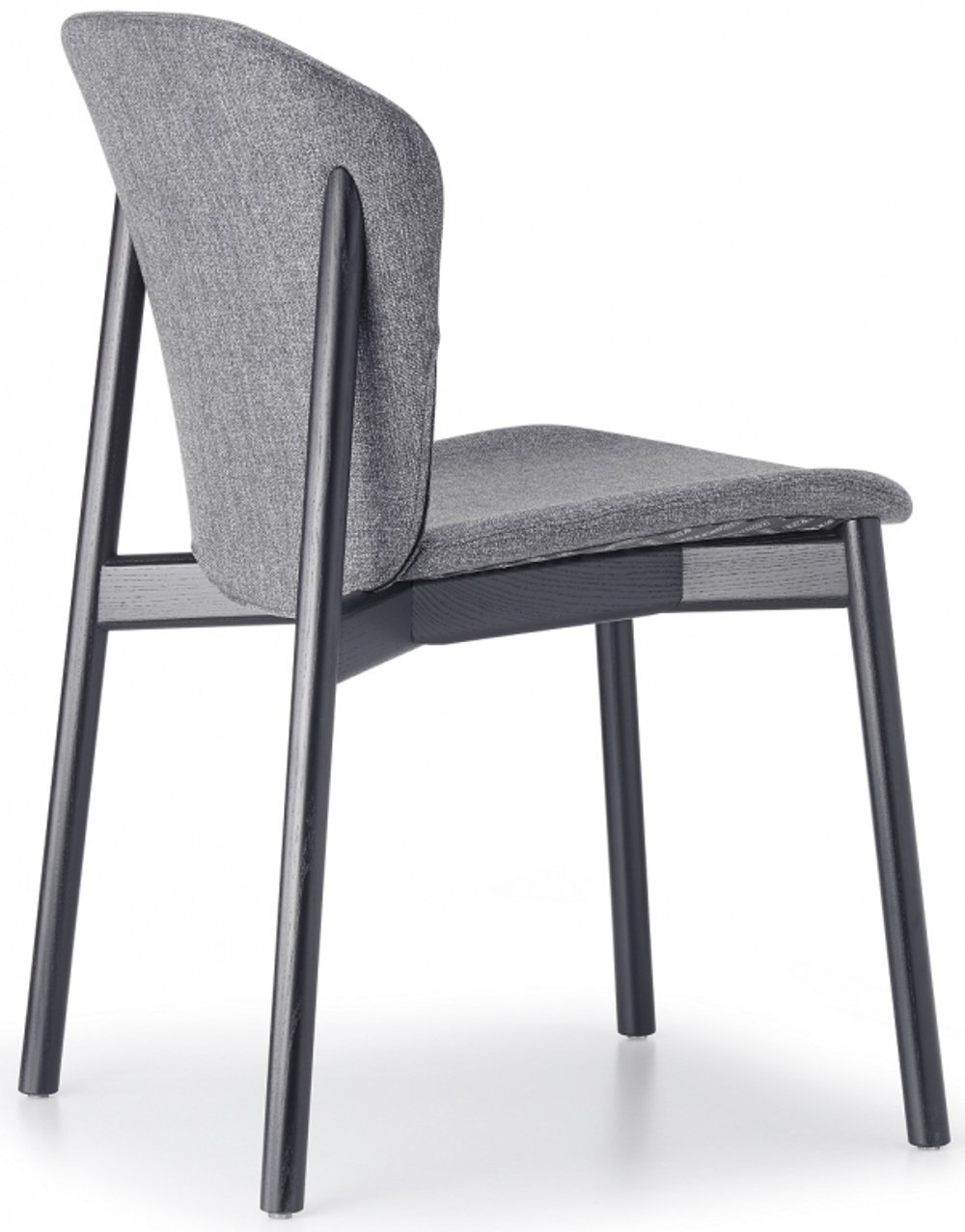 Стул деревянный с обивкой Scab Design Natural Finn, черный ясень, серый