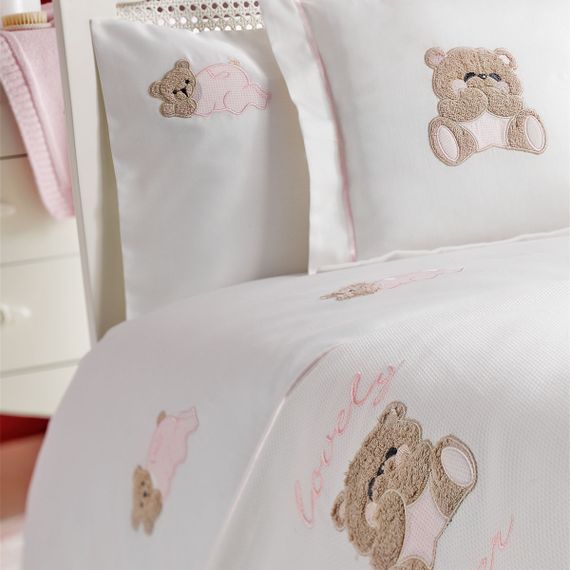 Детское постельное белье LOVELY BEBE розовый сатин делюкс TIVOLYO HOME Турция