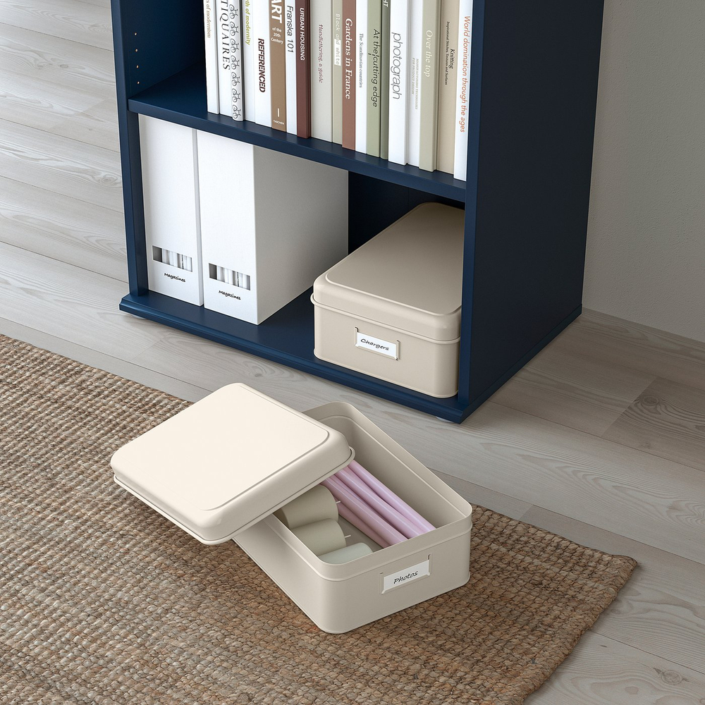 IKEA PLOGFÅRA  (ИКЕА ПЛОГФОРА)  -  Коробка с крышкой, набор 2 шт. - светло-бежевый