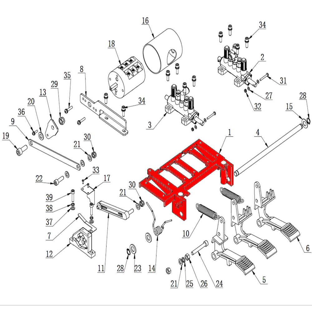 Корпус педального узла V524, V526, V526U