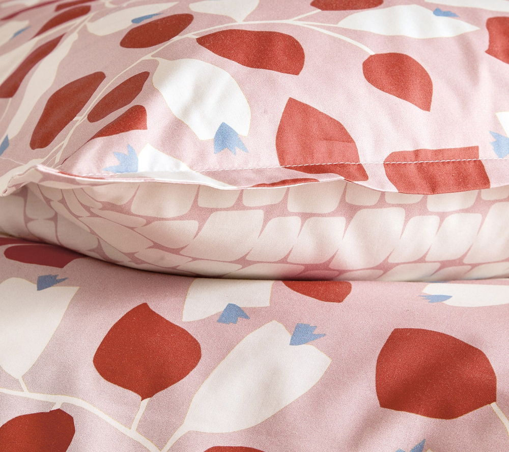 nan GARDEN coquelicot Blanc des Vosges 155x200 Розовый