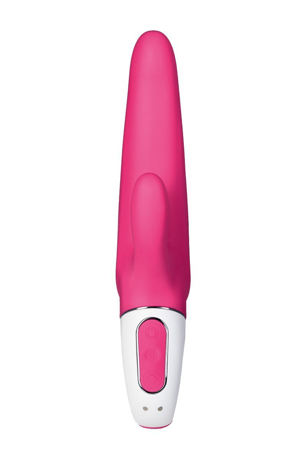 Ярко-розовый вибратор Satisfyer Mr. Rabbit с клиторальным отростком - 22,1 см. (Цвет: ярко-розовый)