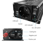 Инвертор 12V-220V 1000W черный Foval чистая синусоида