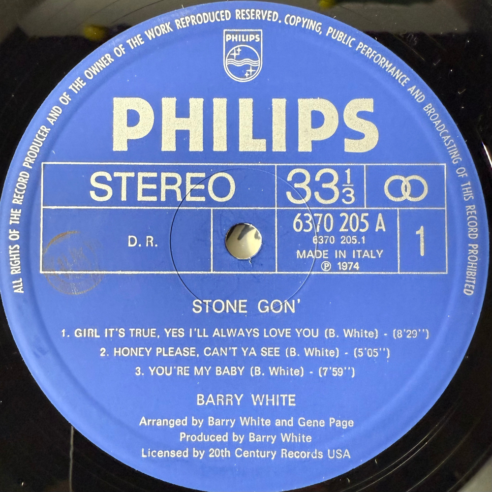 Barry White – Stone Gon (Италия 1974г.)