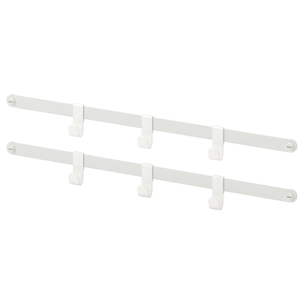 IKEA HJÄLPA  (ИКЕА ХЙЭЛПА)  -  2 рейки для подвешивания + 6 крючков - белый 55 см
