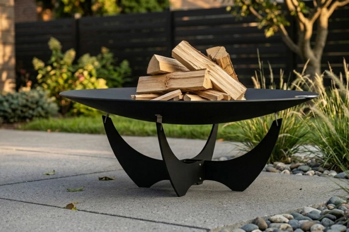 Чаша для костра с основанием Up!Flame STEEL CUP 850 PREMIER black