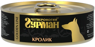 Четвероногий гурман Golden Line консервы для собак  Кролик натуральная в желе, 100 г
