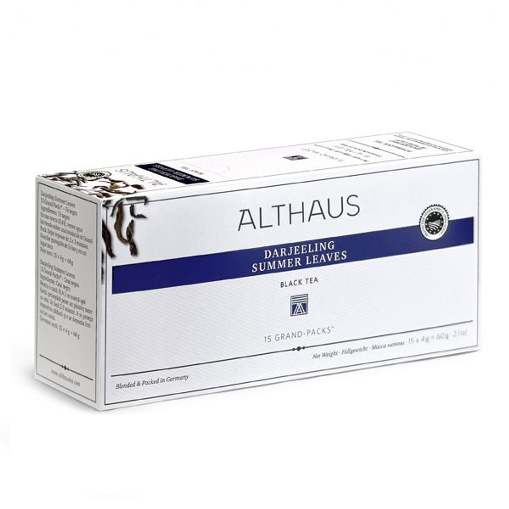 Чай черный Althaus Darjeeling Summer Leaves Grand Pack в пакетиках для чайника, 4гр х 15шт