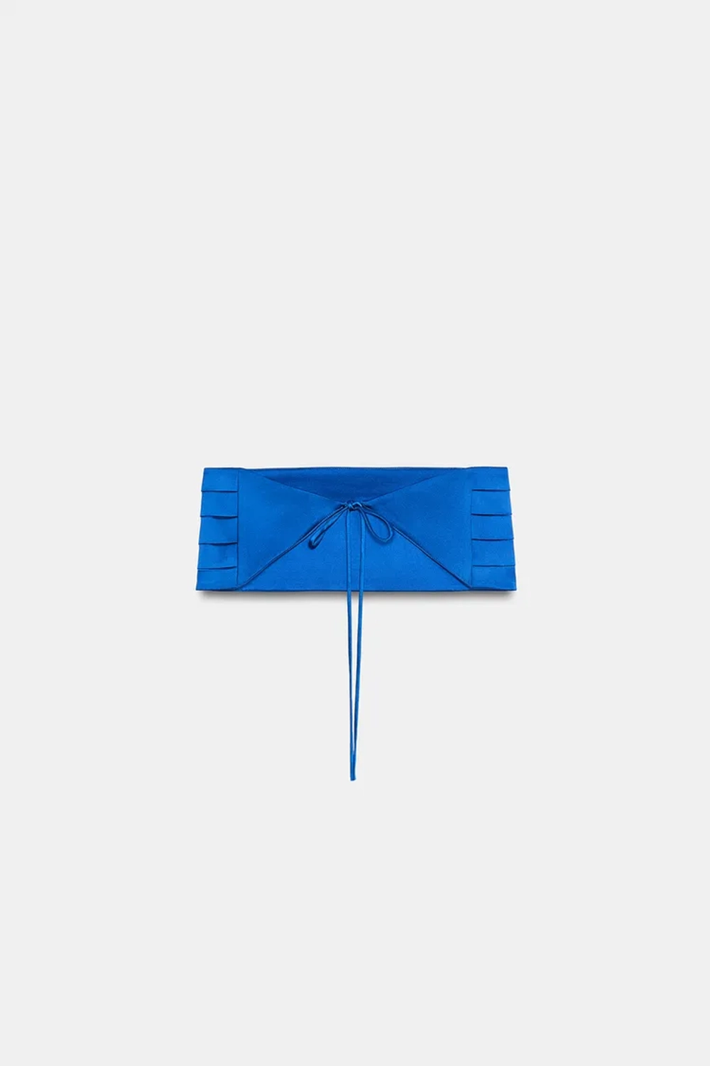ZARA РЕМЕНЬ-КОРСЕТ СО СКЛАДКАМИ, ЯРКО-СИНИЙ