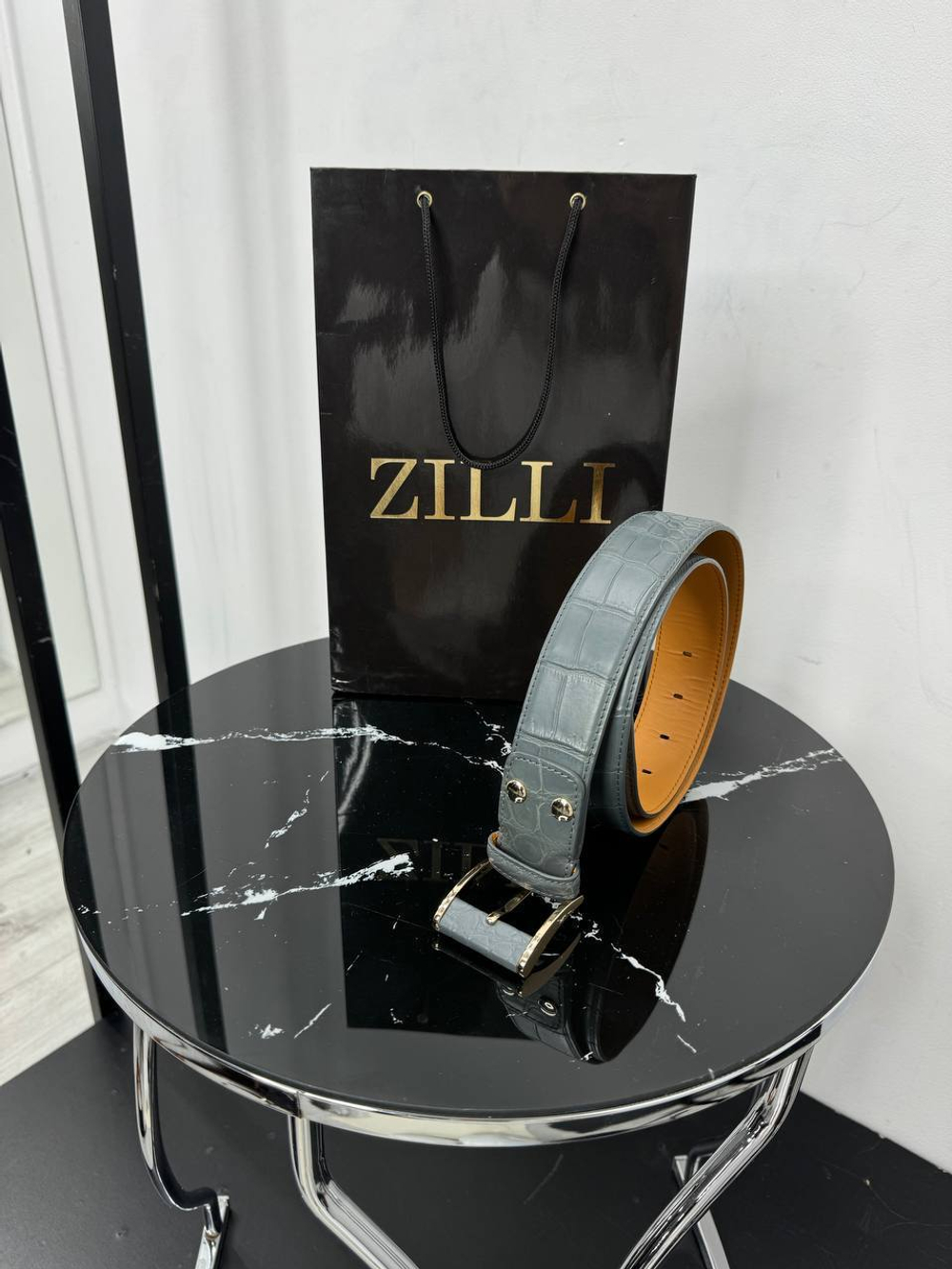 Ремень Zilli из кожи крокодила