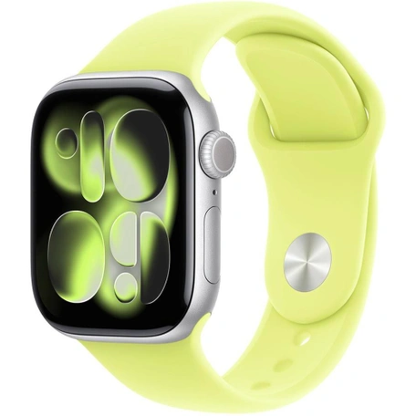 Умные часы Apple Watch S11 GPS 46 мм Silver Aluminium Case with Neon Yellow Sport Band - S/M