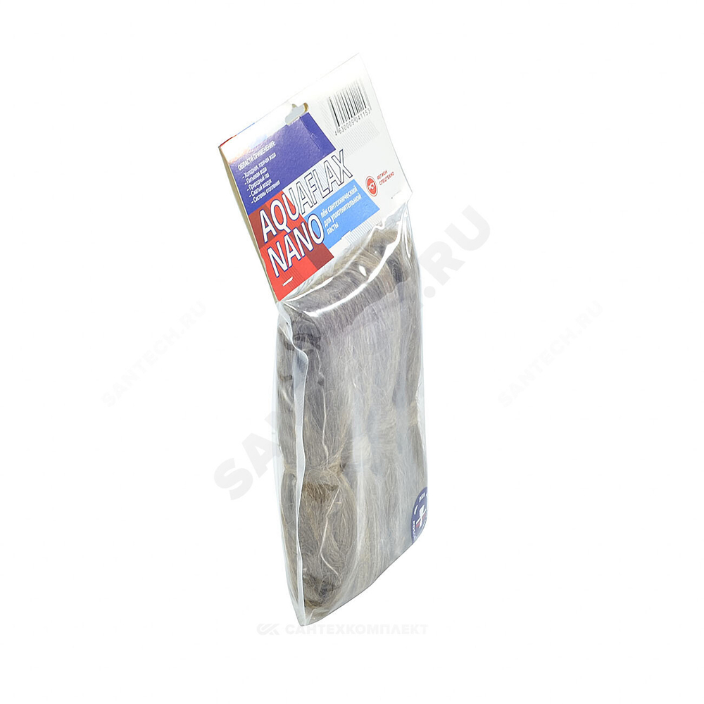 Лен сантехнический для уплотнения резьбы п/э пакет 200гр AQUAFLAX NANO 04115