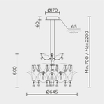 Подвесная люстра MODELUX premium ML.7815.600P GD