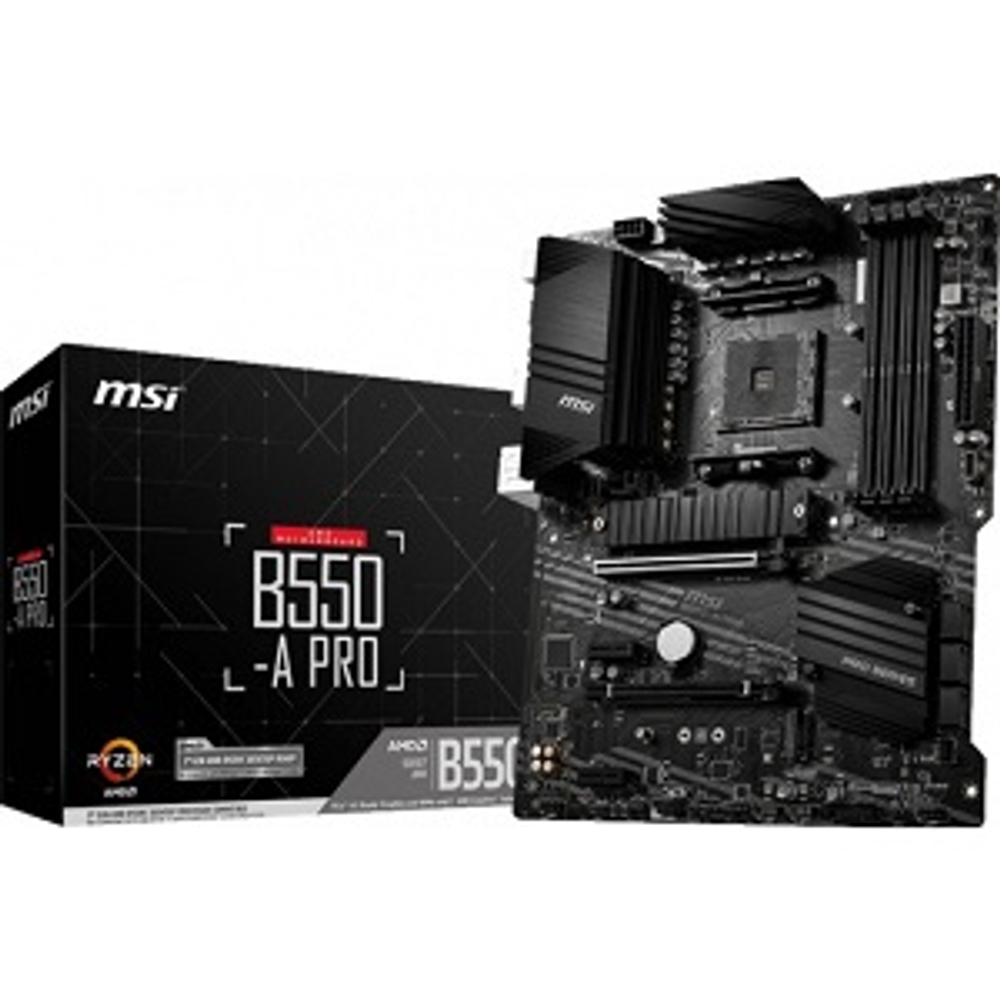 Материнская плата MSI B550-A PRO, AM4/AMD B550/4xDDR4/2xPCI-Ex16/2xM.2/SB7.1/GLAN/HDMI/DisplayPort/ATX (B550-A PRO)