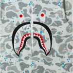 A Bathing Ape Space Camo Shark Tee серый белый