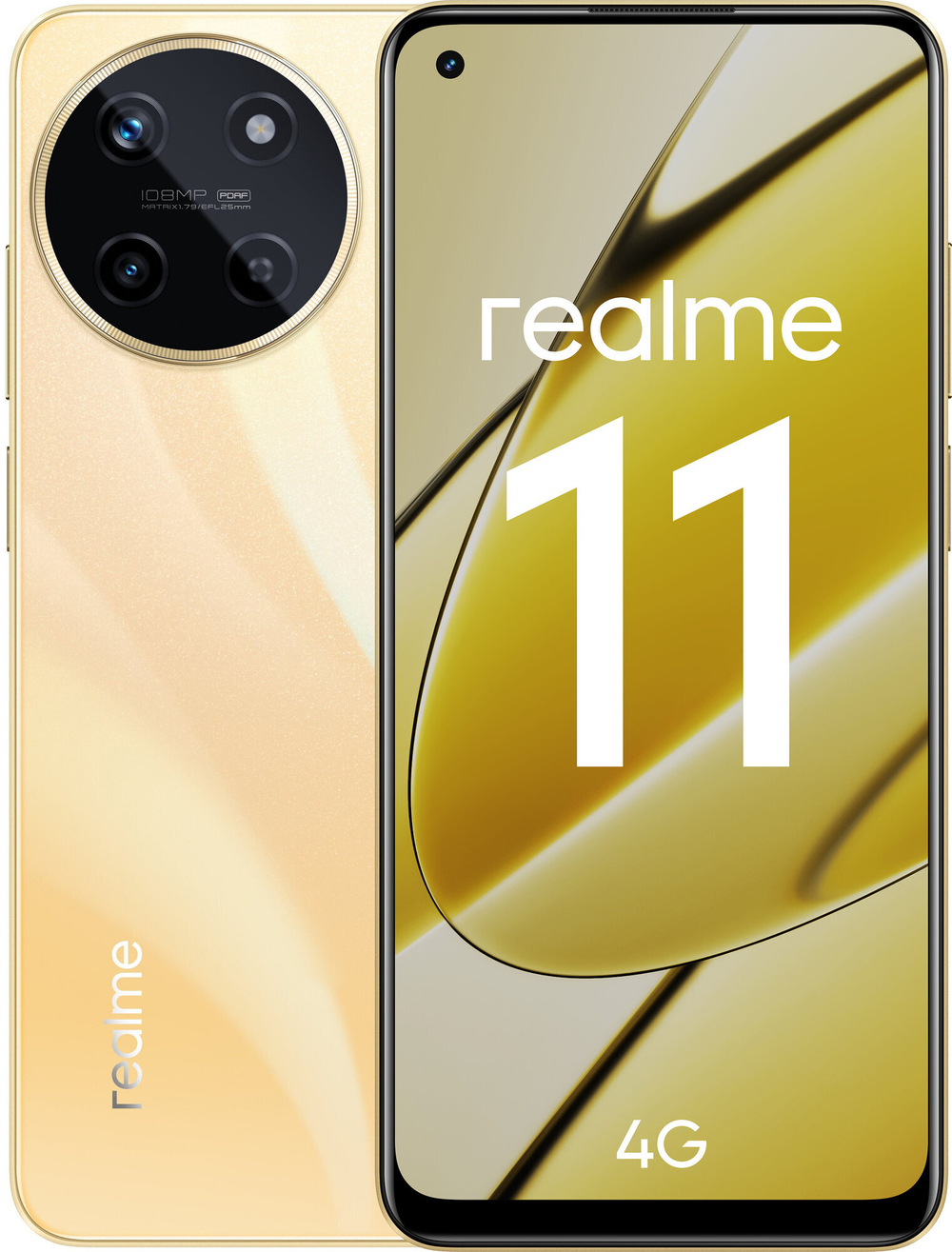 Смартфон realme 11 4G 8/256 ГБ RU, Dual nano SIM, золотой