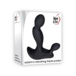 Черный вибростимулятор простаты Adam s Vibrating Triple Probe - 12,1 см. (Цвет: черный)