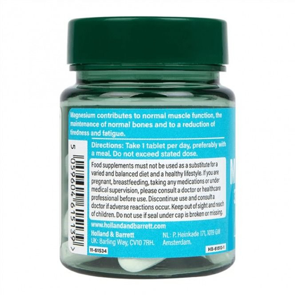 Holland & Barrett Magnesium Магний 375 мг 30 таблеток веганские (из Финляндии)