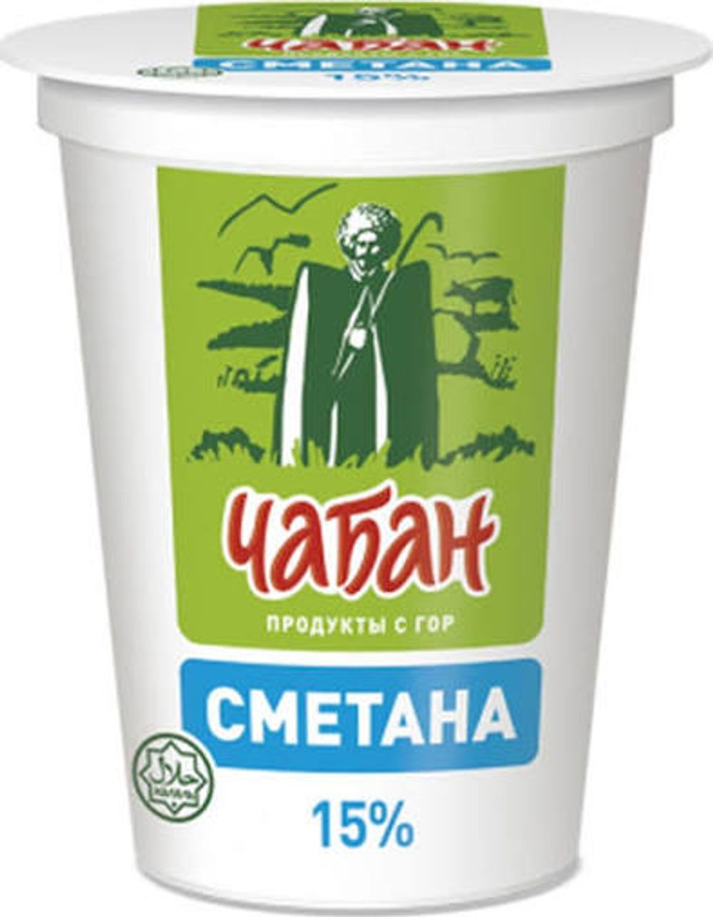 Сметана Чабан стакан 15% 400г