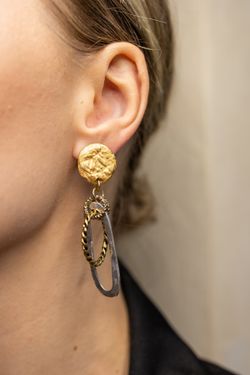Серьги Винтажное свечение с подвесами