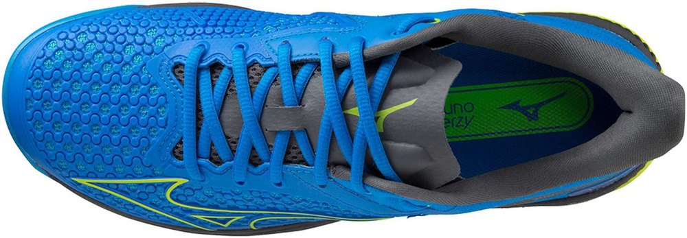Мужские кроссовки теннисные Mizuno Wave Exceed Tour 5 CC - peace blue/acid lime/iron gate