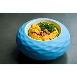 Блюдо круглое d 22,5 см h11,5 см 500 мл для подачи бело-голубое "Shine" P.L. Proff Cuisine [1]