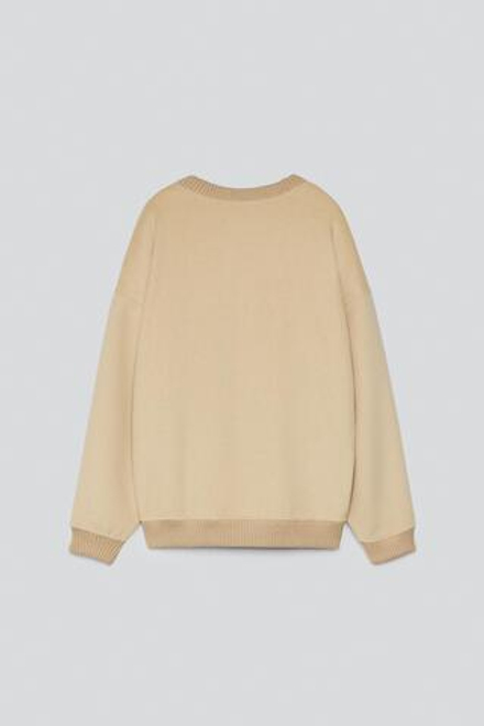 ZARA X BAISI GUADAGNINO СВИТЕР С КРУГЛЫМ ВЫРЕЗОМ, БЕЖЕВЫЙ