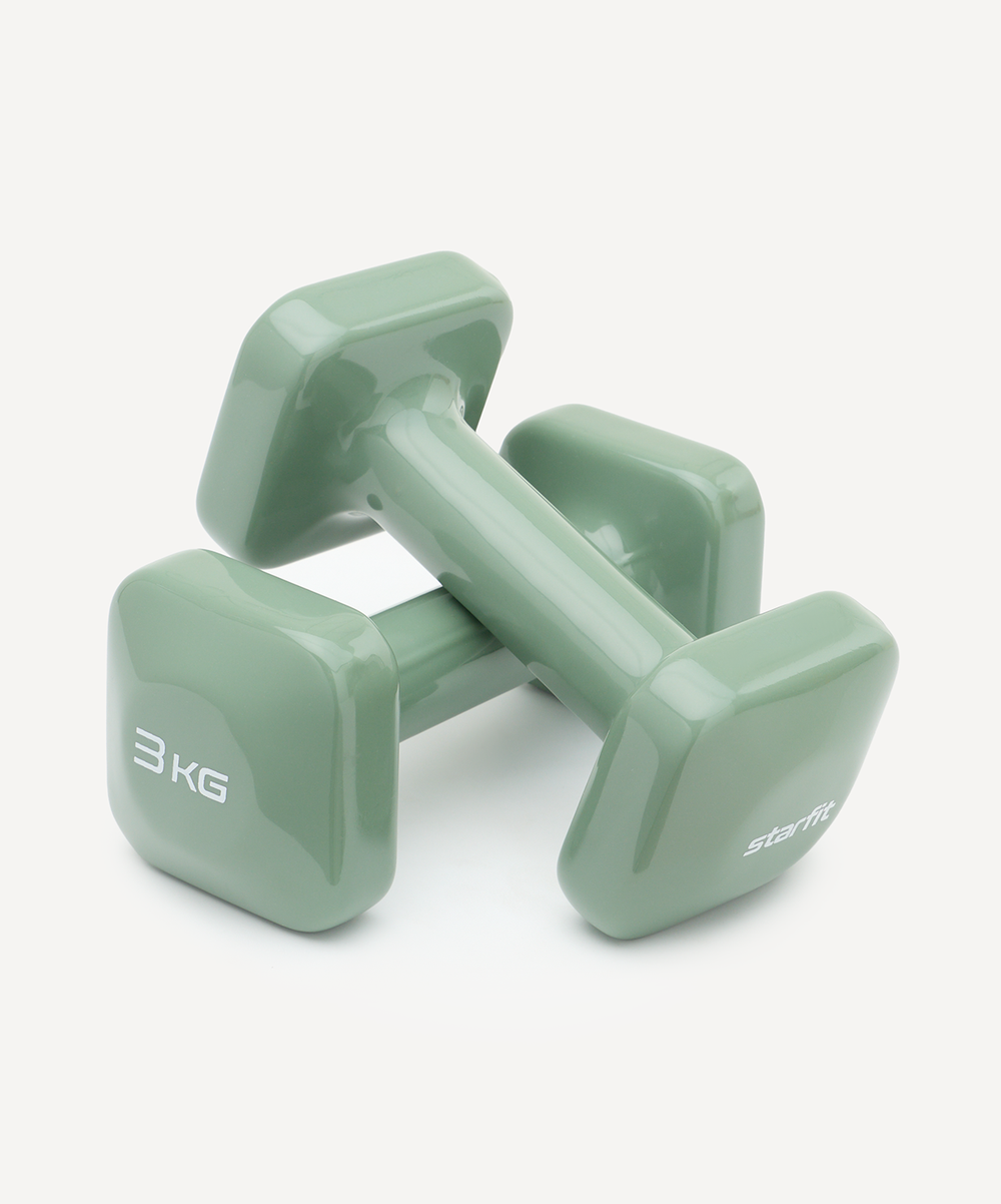 Гантель виниловая STARFIT DB-106 3 кг, квадратный, хвойный, пара