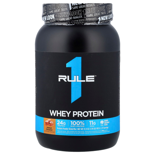 Rule One Proteins, сывороточный протеин, с соленой карамелью, 905 г (1,99 фунта)