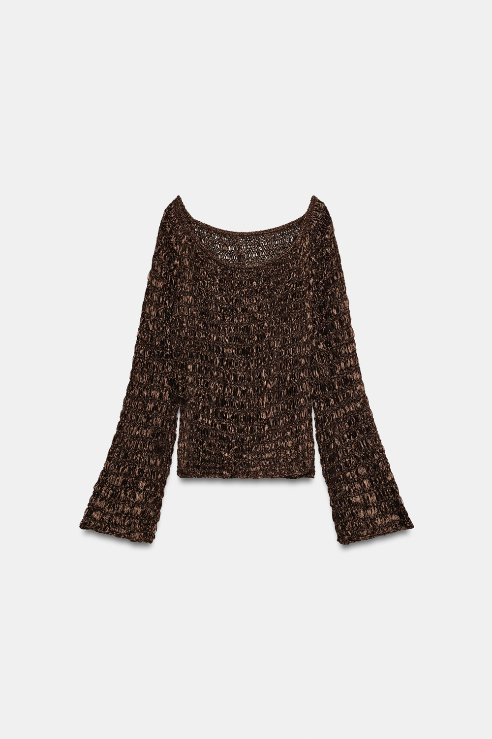 СВИТЕР В РУБЧИК С ВЫРЕЗОМ ЛОДОЧКОЙ — ZARA