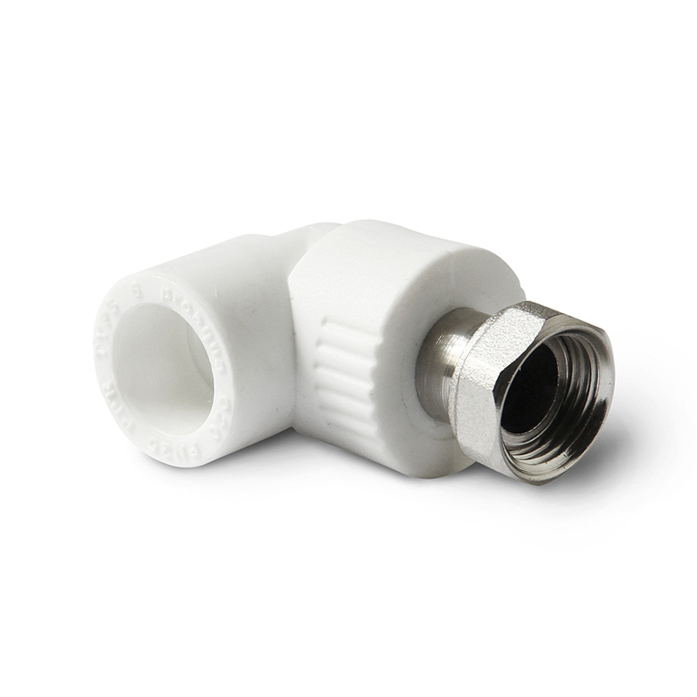Уголок ПП с накид. гайкой PRO-AQUA 20-1/2'' белый 27524