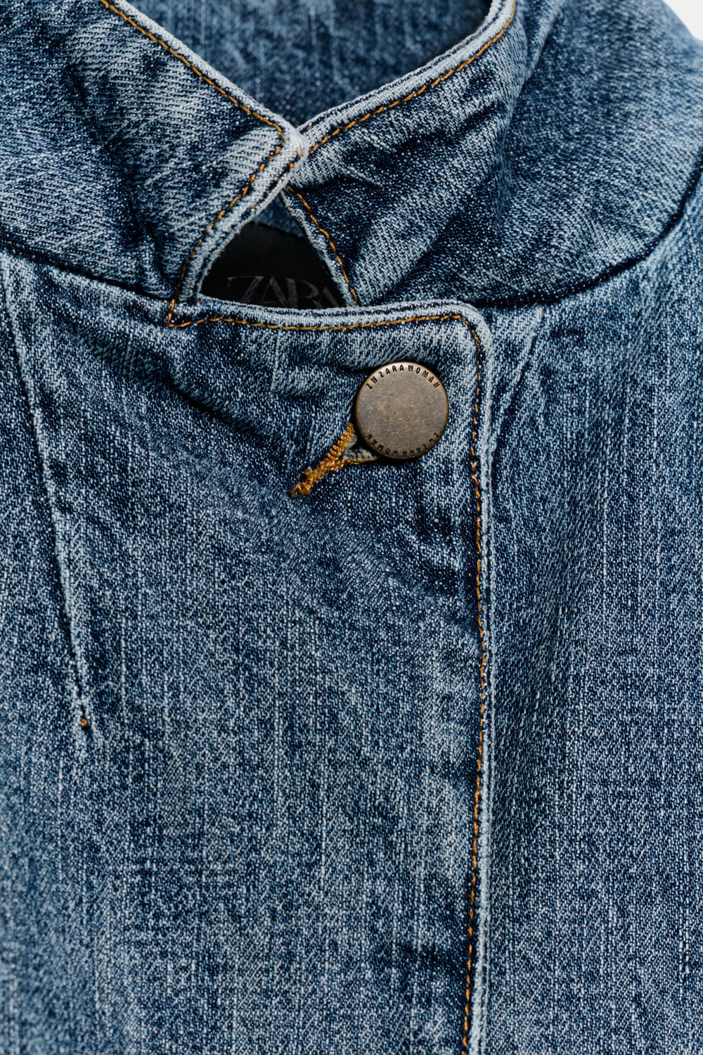УКОРОЧЕННЫЙ ДЖИНСОВЫЙ БЛЕЙЗЕР ZW COLLECTION — ZARA