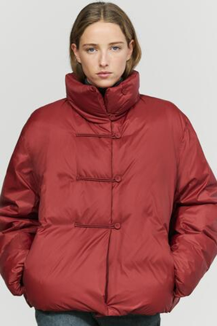 Massimo Dutti Пуховик с застежками-тоггл, темно-розовый