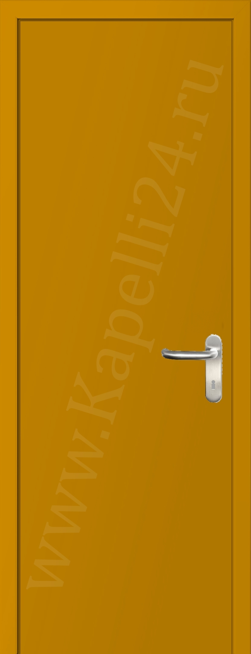 Дверь влагостойкая пластиковая KAPELLI multicolor ДГ RAL 1007 Желтый нарцисс + коробка