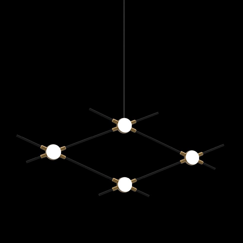 Люстра Molecular 4 black/gold