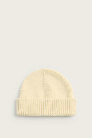 ZARA КОРОТКАЯ ШАПКА ИЗ СМЕСОВОГО ХЛОПКА, ЦВЕТ СЛИВОЧНОГО МАСЛА