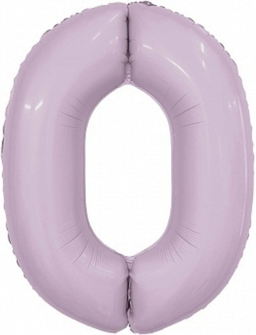 Шар (40''/102 см) Цифра, 0 Slim, Орхидея, 1 шт. в уп.