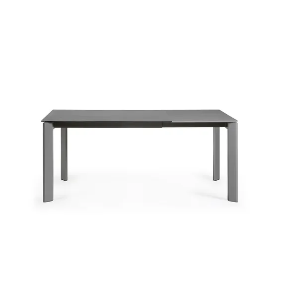 Стол раскладной Atta 120-180x80 см, антрацит, керамика Vulcano Roca