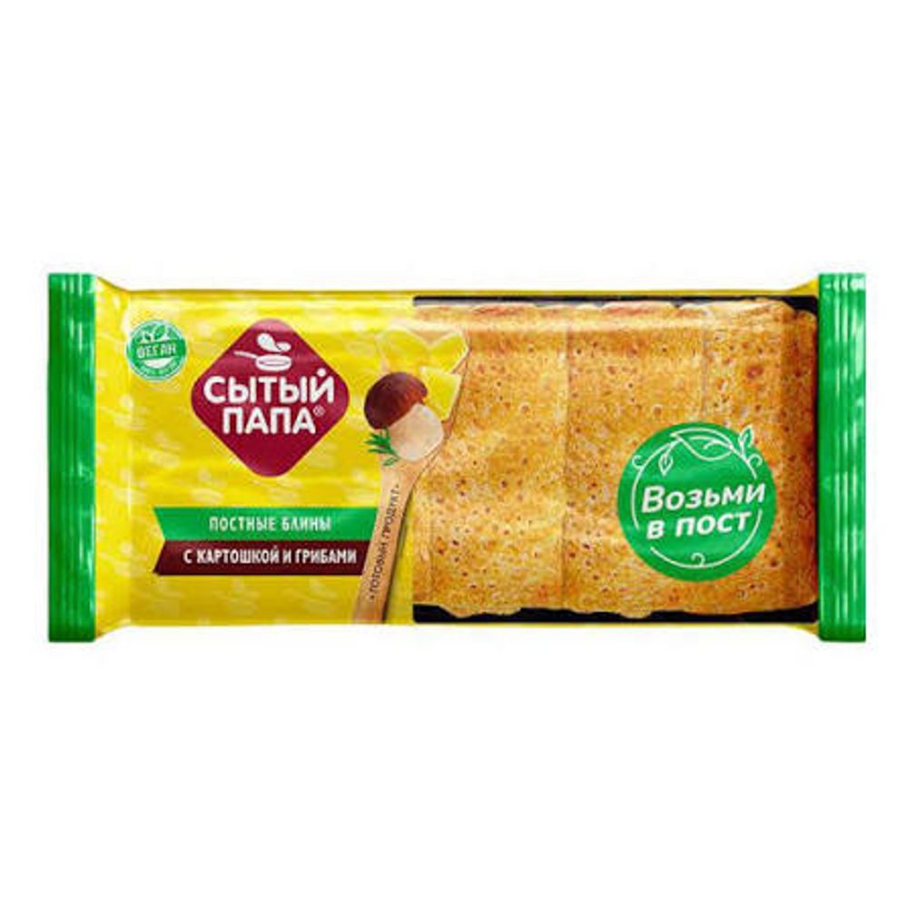 Блинчики  Сытый ПАПА постные с картошкой и грибами 350г
