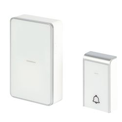 Звонок дверной ЭРА C103W беспроводной LED подсветка IP44 150 м белый 38 мелодий | Электрозвонки беспроводные