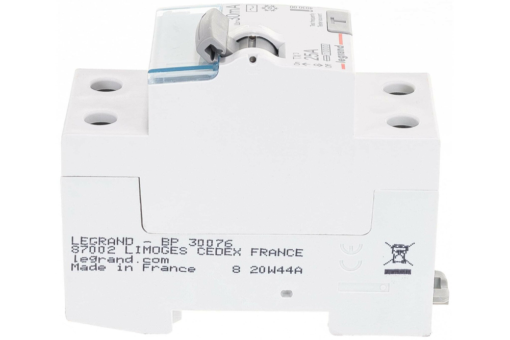 Устройство защитного отключения (УЗО) Legrand TX3, 2 полюса, 25A, 30 mA, тип AC, электро-механическо