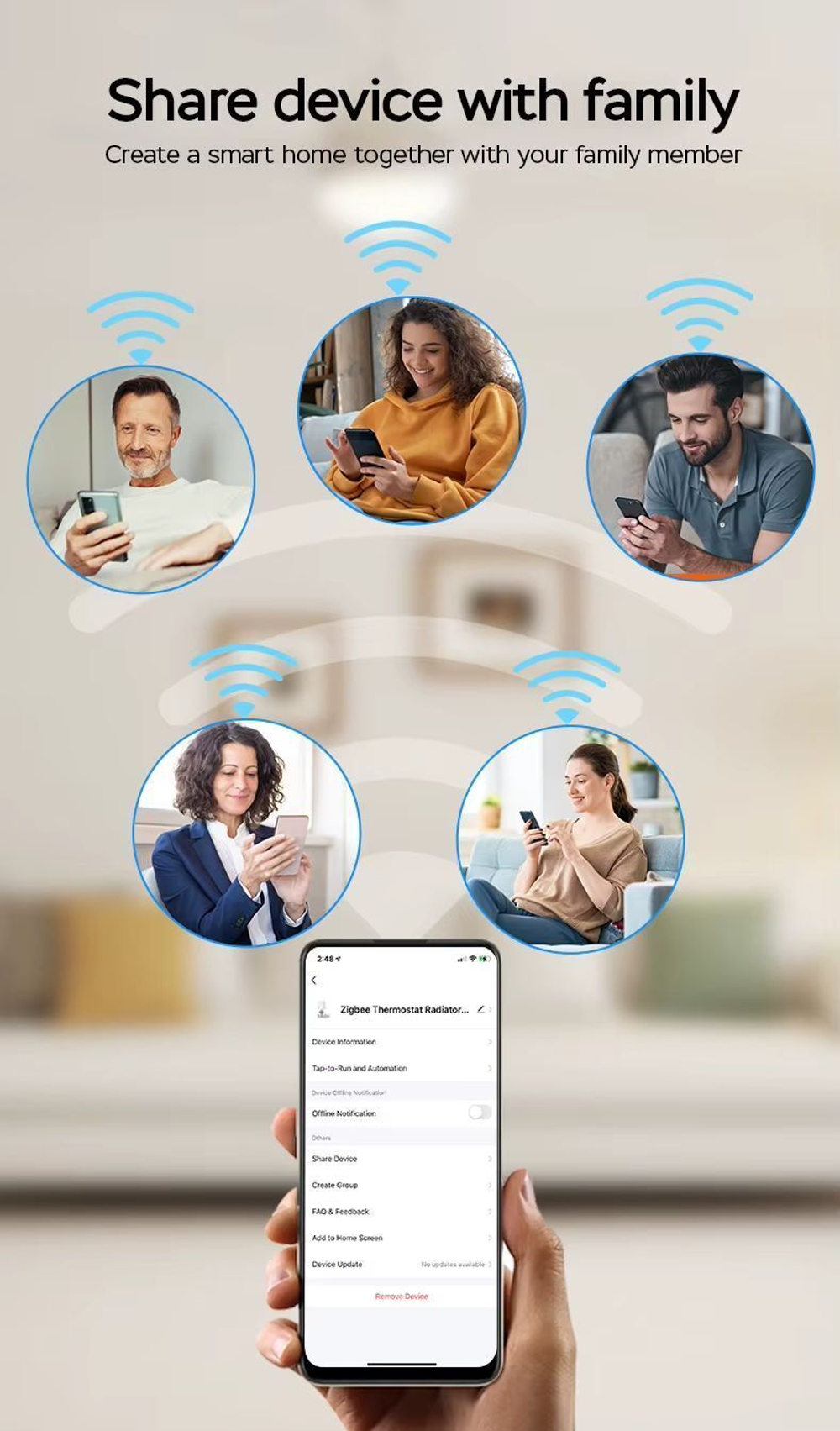 Умный ZigBee термостатический клапан NEURACUBE (Работает с eWelink)