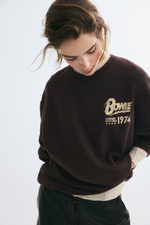 Свитшот оверсайз на мягком начёсе с принтом - H&M