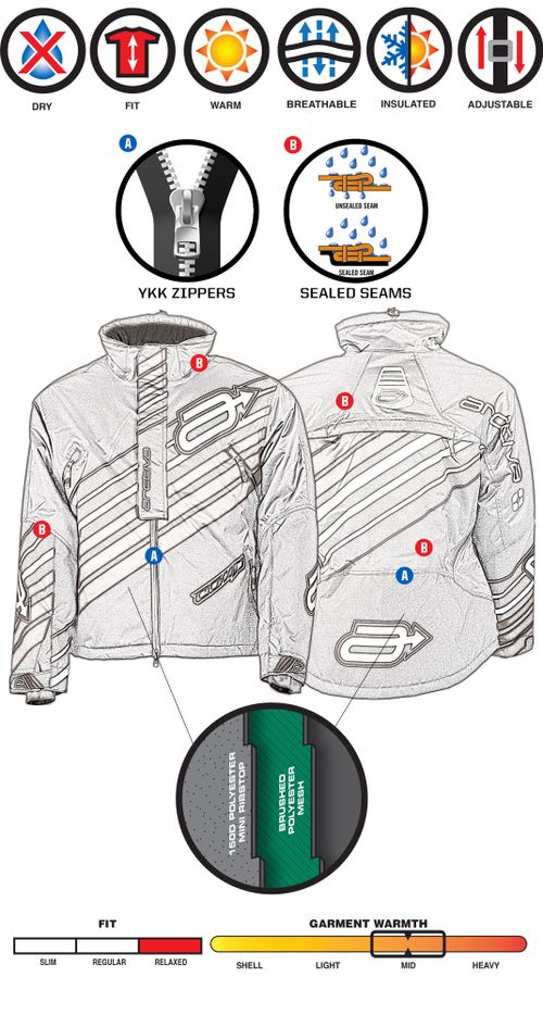 Купить Куртка для снегохода Текстильная Arctiva Comp Insulated / Черно-оранжевый