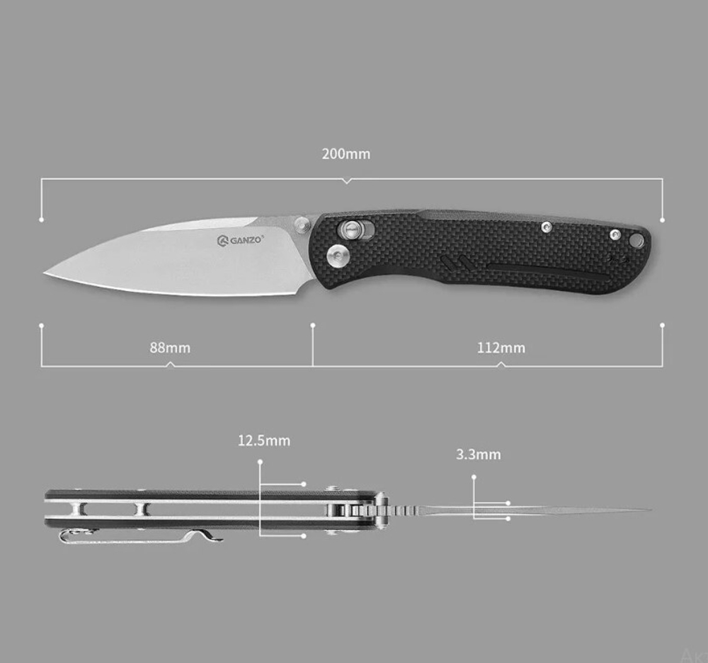 Нож складной туристический Ganzo G771-GY серый