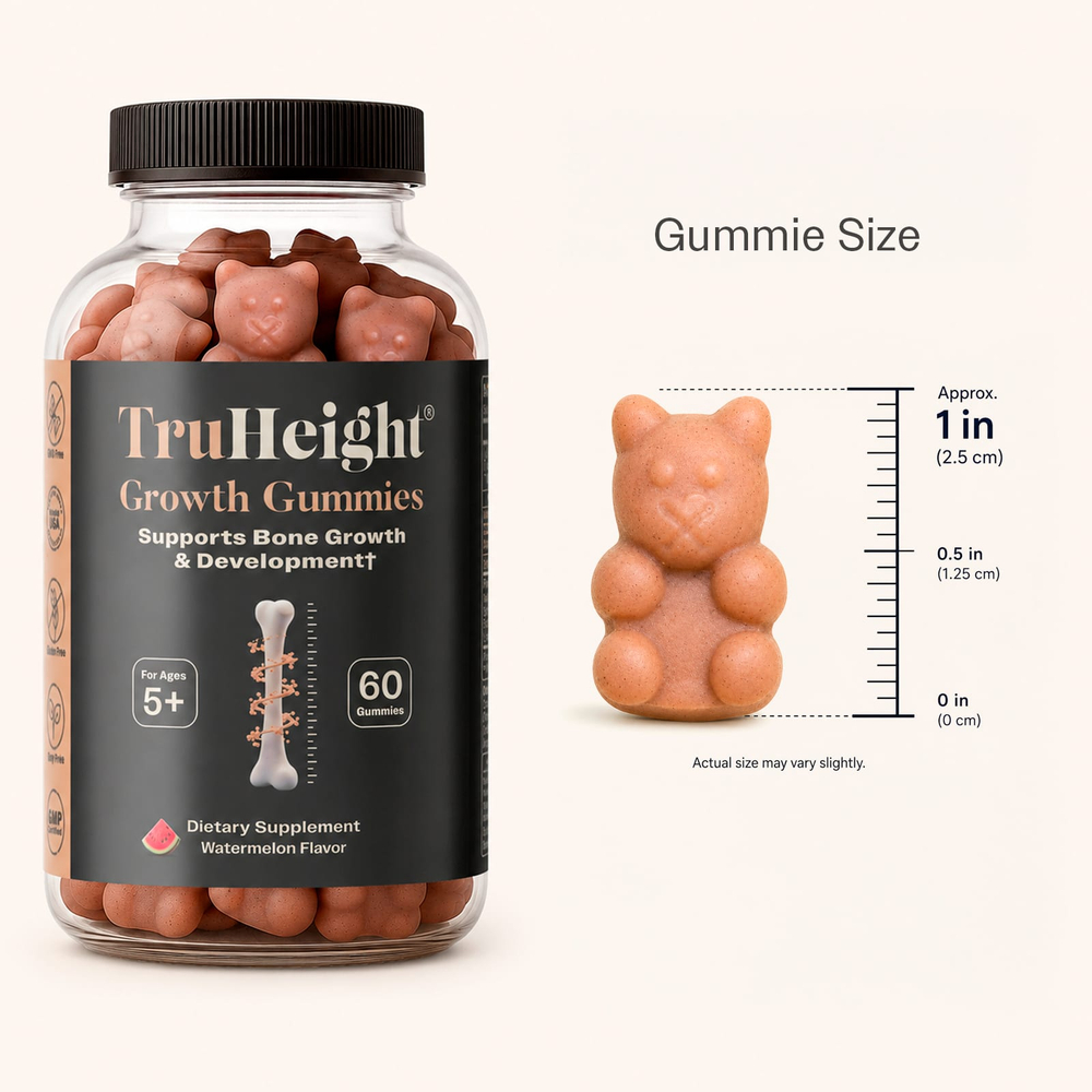 TruHeight, Growth Gummies, мультивитамины, для детей от 5 лет, со вкусом арбуза, 60 жевательных таблеток