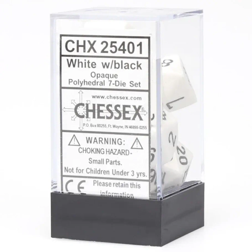 Chessex 7-dice set White/Black